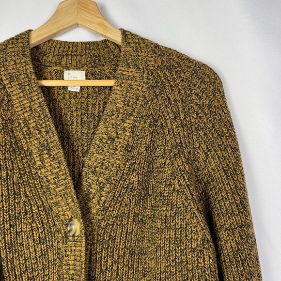 A New Day Light Brown Speck Knit Button Down Cardigan Sweater S - Picture 3 of 4